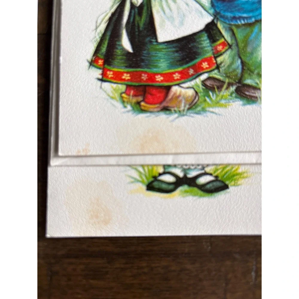 4 VTG Coronation USA Get Well Soon 1950's‎ Greeting Card Dutch Holland Unsigned